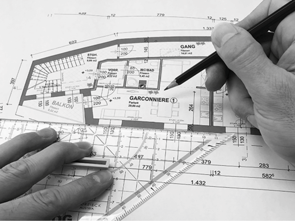 Plan vermessen herkömmlich