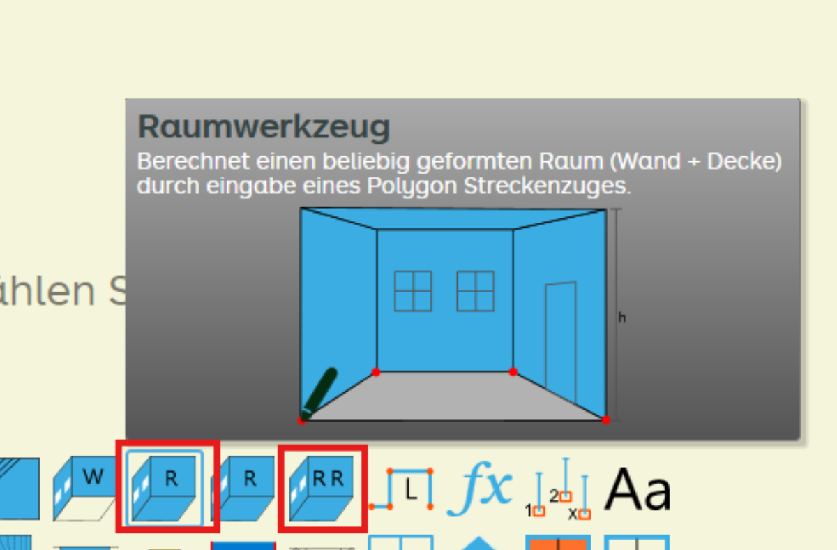 Raumwerkzeug Auswahl Auswahl Raumwerkzeug