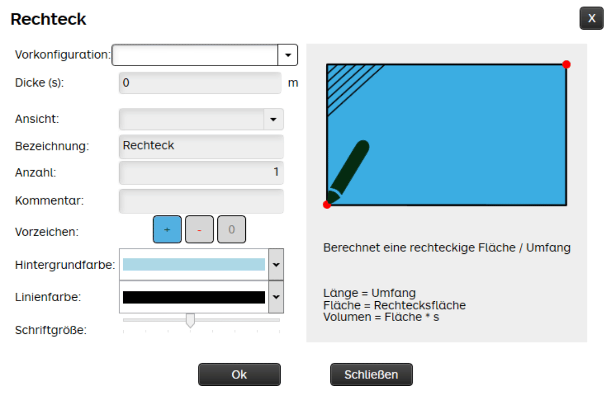 Rechteck-Werkzeug-Einstellungen Einstellungen Rechteckwerkzeug