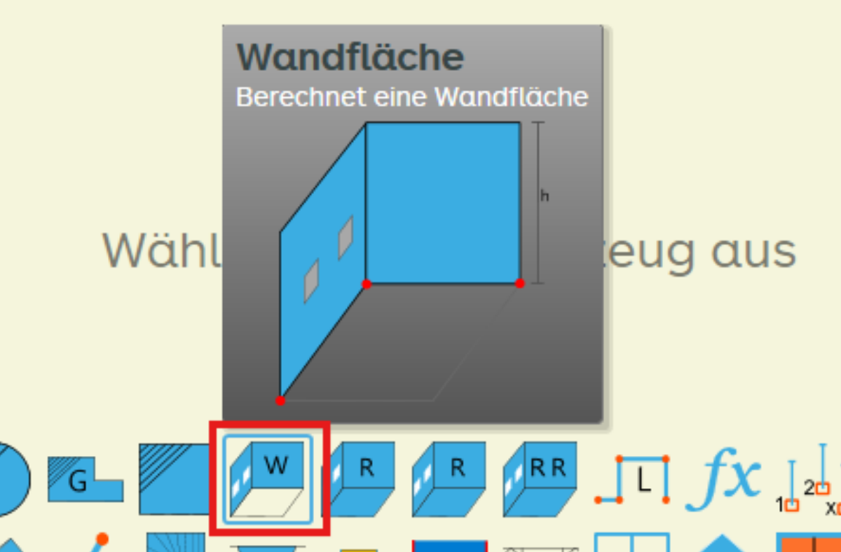 Wandfläche-Auswahl Auswahl Wandflächenwerkzeug