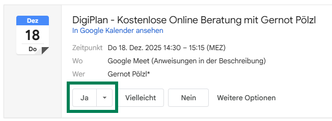 Einladung Online Beratung